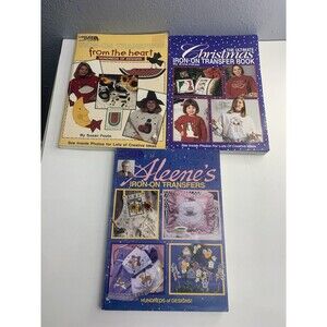 Leisure Arts IRON-ON TRANSFERS FROM THE HEART Craft Leaflet By Susan Fouts 3Pc